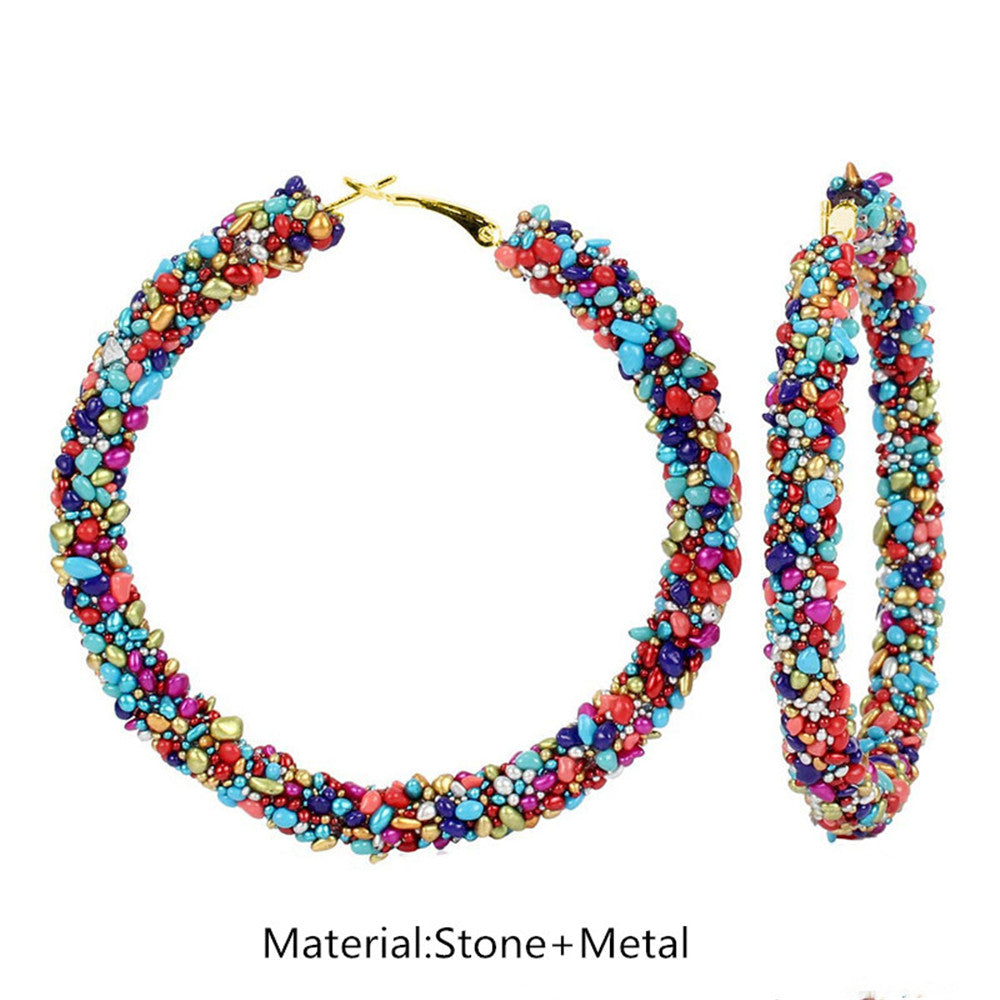 original Wild Raw Stone Hoop Earrings