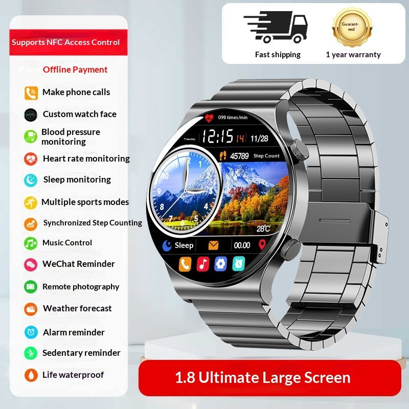 Smart Sports Watch With Bluetooth Calling Heart Rate And Blood Glucose Monitoringa Multifunctional Wrist Device