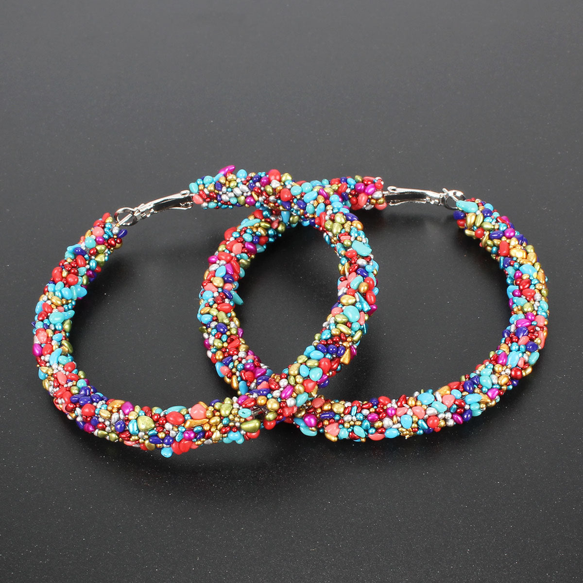 original Wild Raw Stone Hoop Earrings