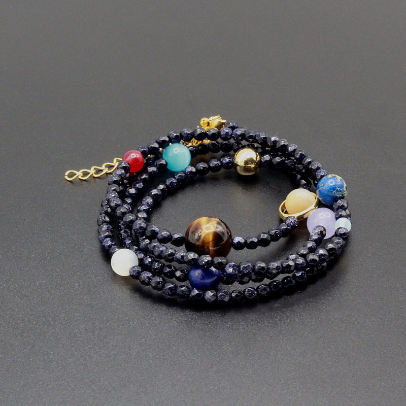 Cosmic Galaxy Solar System Eight Planet Necklaces