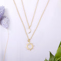 Fashion Double Layered Necklace Female Creative Star Sun Necklace