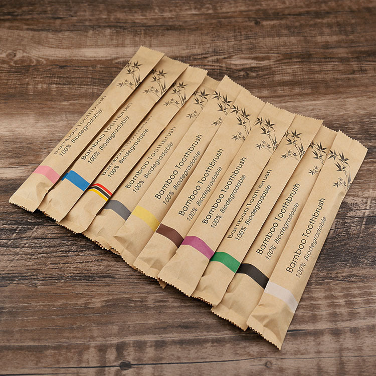 Healthy 10Pcs Colorful Toothbrush Natural Bamboo Tooth Brush Set Soft Bristle Charcoal Teeth Eco Bamboo Toothbrushes Dental Oral Care