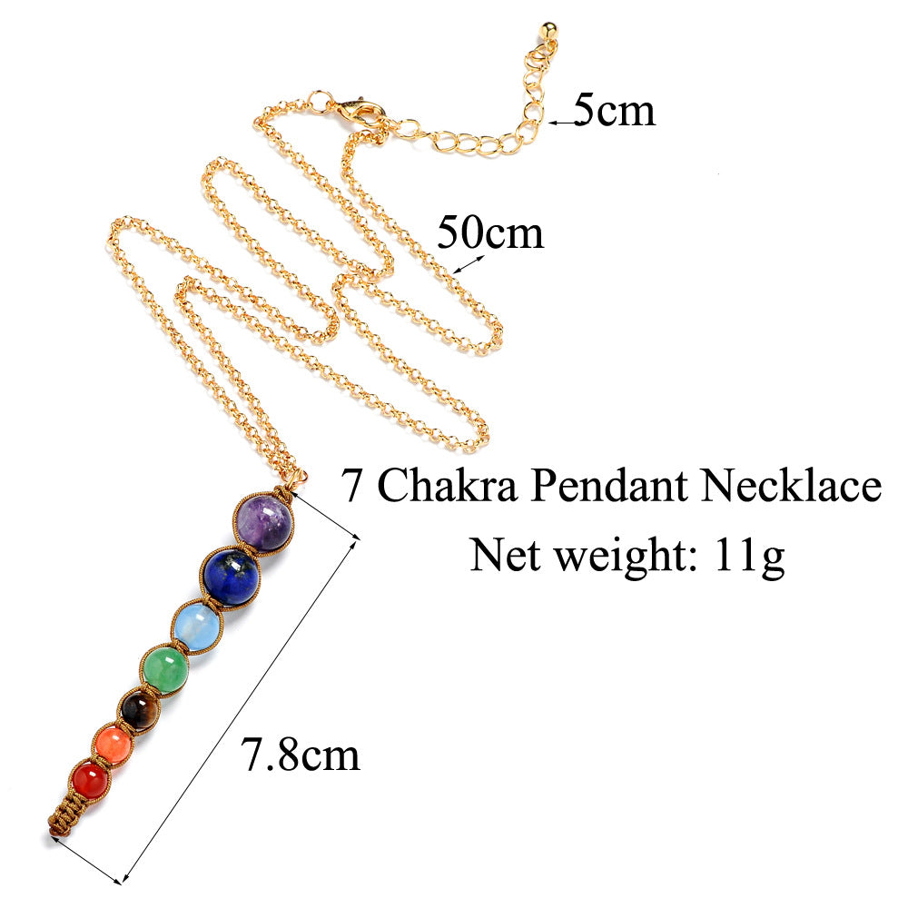 Seven chakra spirit pendulum necklace universal energy