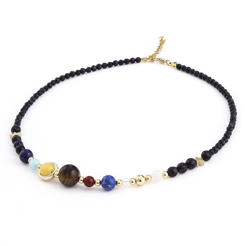 Cosmic Galaxy Solar System Eight Planet Necklaces