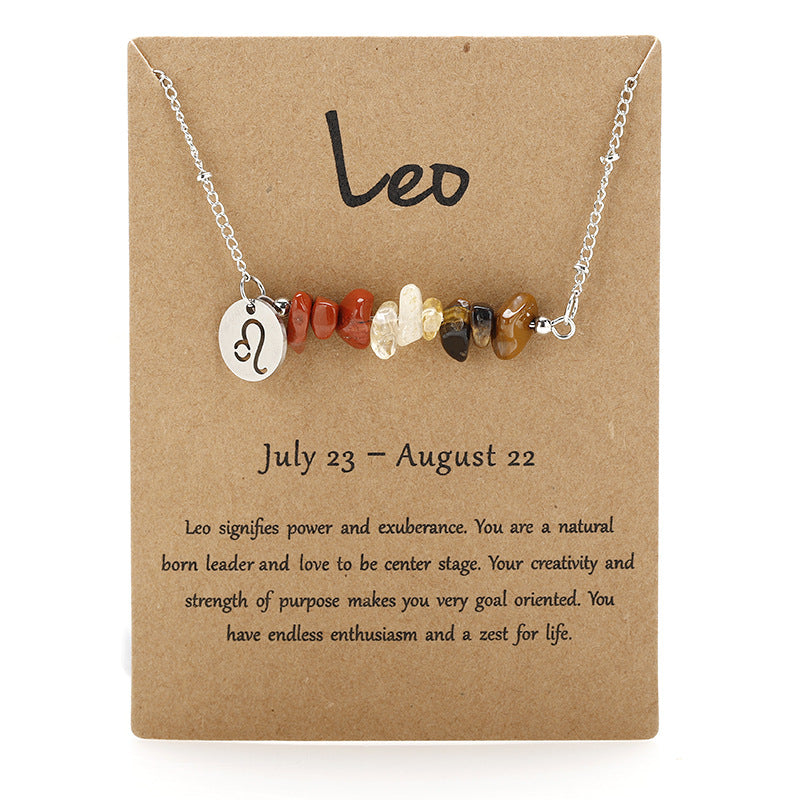 Stone Rough Stone 12 Constellation Gravel Combination Necklace