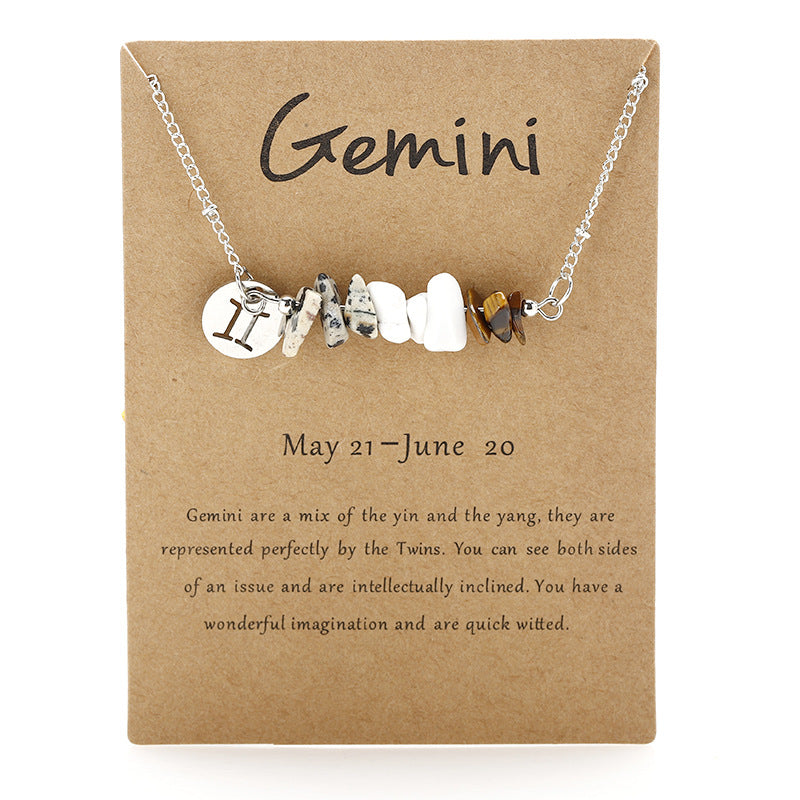 Stone Rough Stone 12 Constellation Gravel Combination Necklace