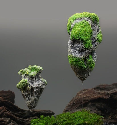 Simulation of floating stone aquarium landscaping decoration artificial pumice  water grass landscaping stone suspended stone decoration