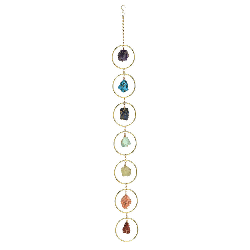 Energy healer Seven Colors Rough Stone Natural Crystal Energy Stone Sun Catcher Wind Chimes