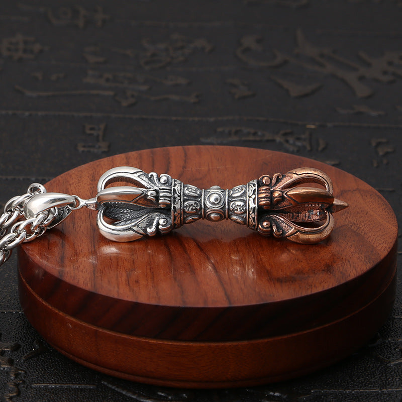 Vintage Six Word Mantra Vajra Pendant