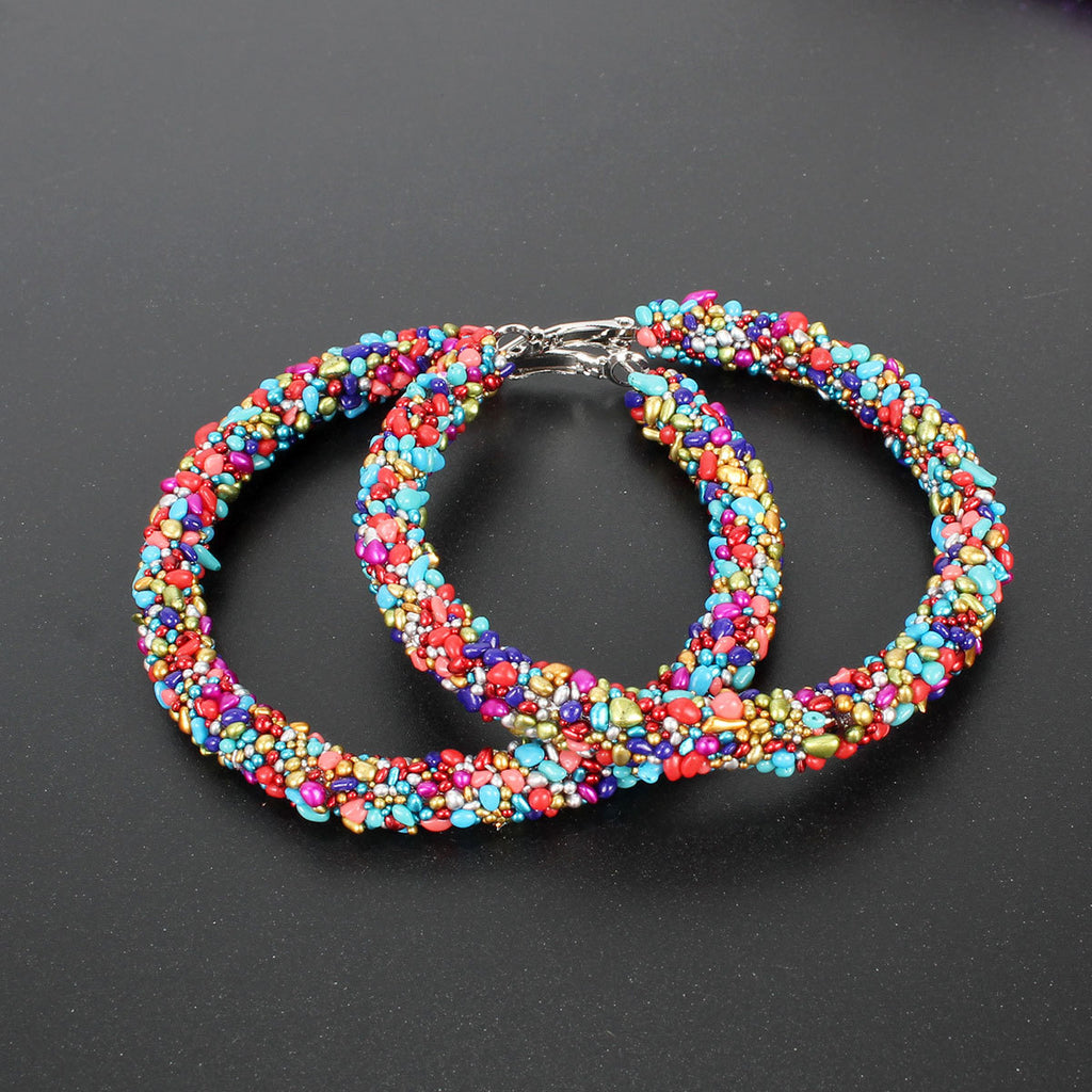 original Wild Raw Stone Hoop Earrings