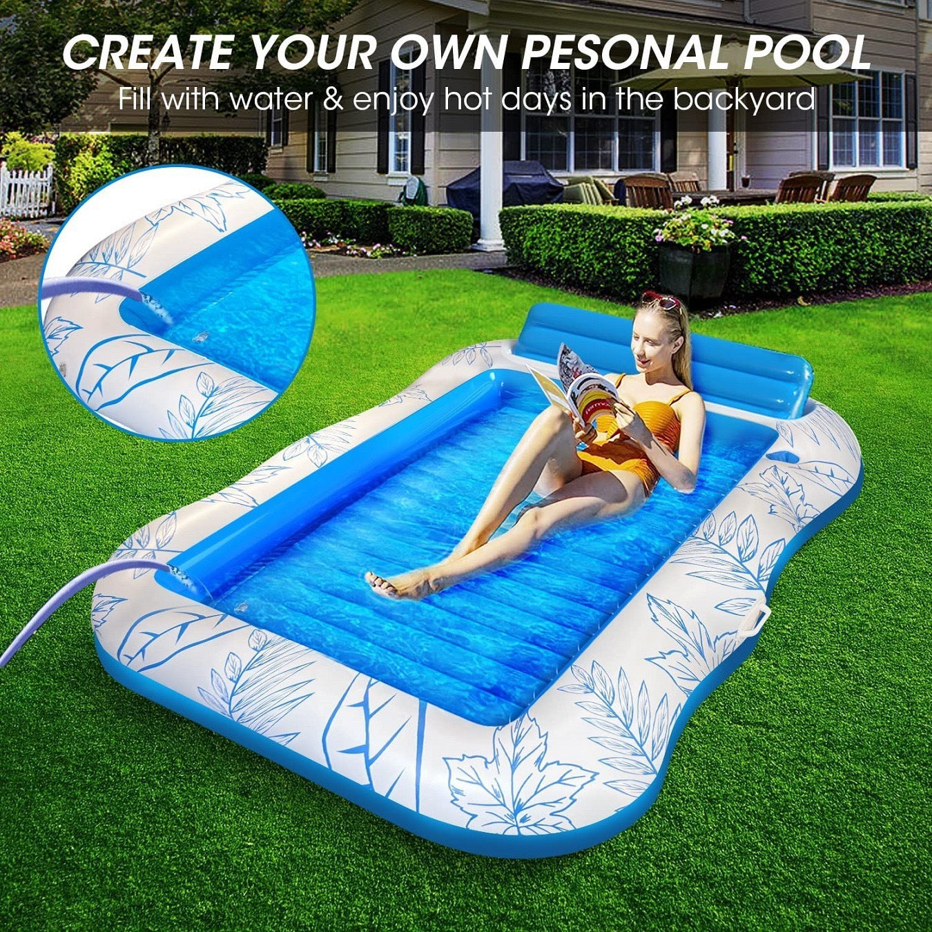 Inflatable Swimming Pool Floating Boat Tanned Swimming Pool Recliner Floating Daylight