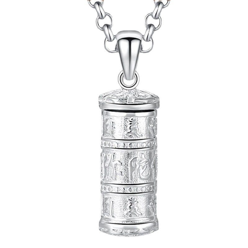 Six-Character Mantra Pendant Necklace In Ethnic Style With The Lengyan Mantra
