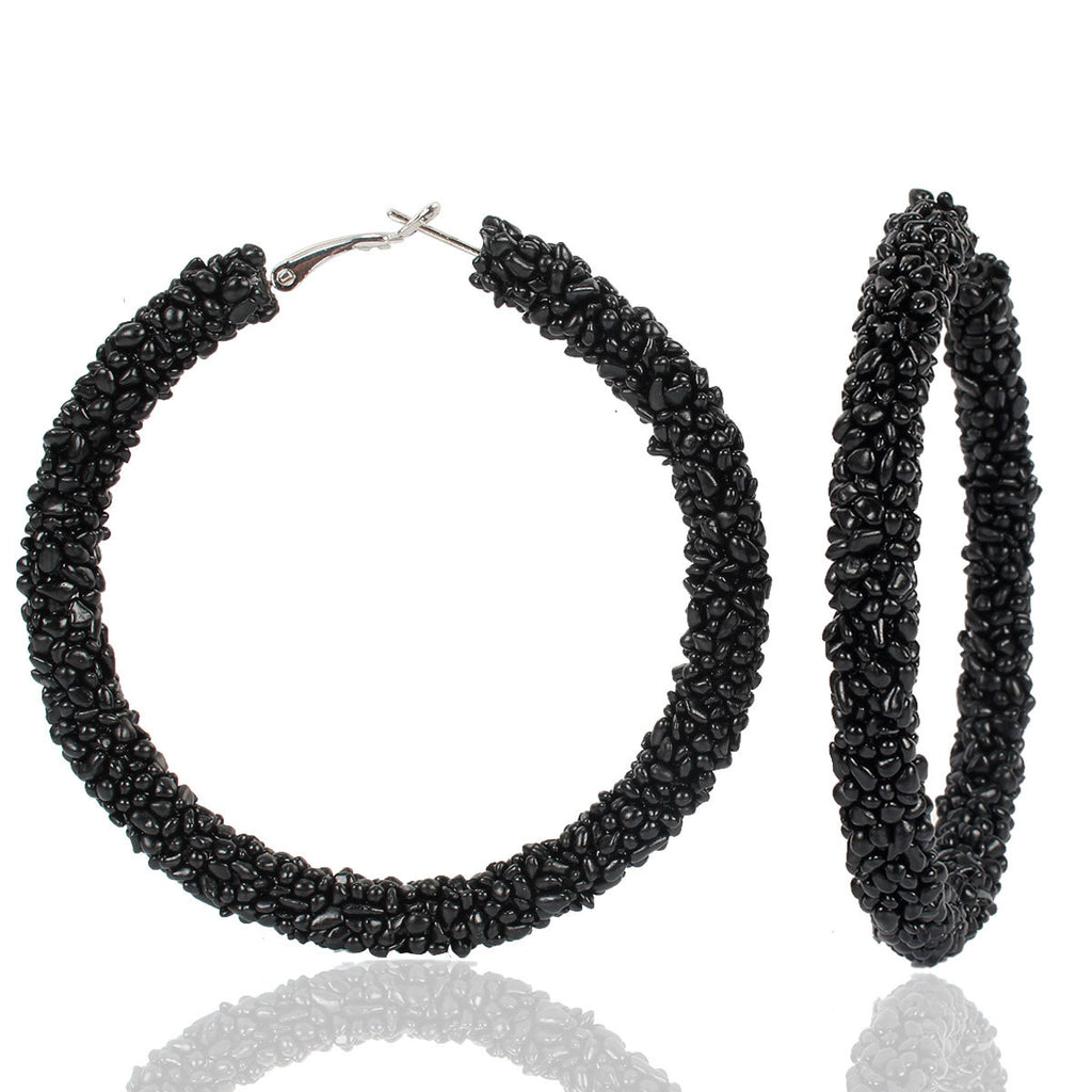 original Wild Raw Stone Hoop Earrings