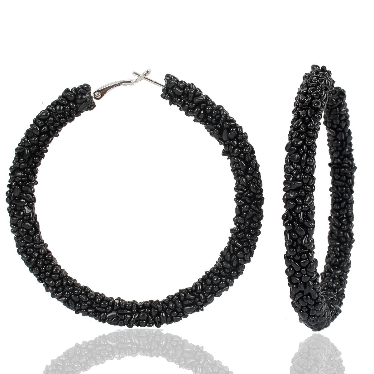 original Wild Raw Stone Hoop Earrings