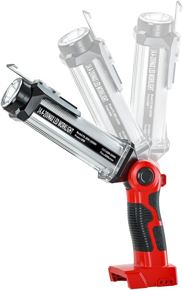 Cordless LED Work Light For Milwaukee 18v Battery 35W 2000MLM Floodlight Torch