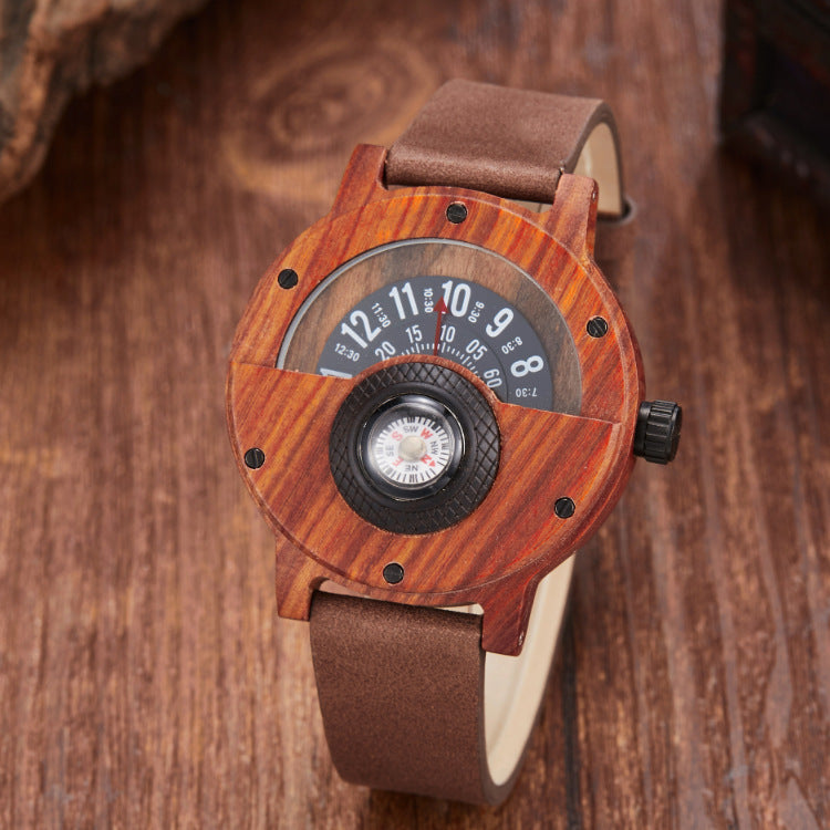 Multifunctional Compass Wooden Watch