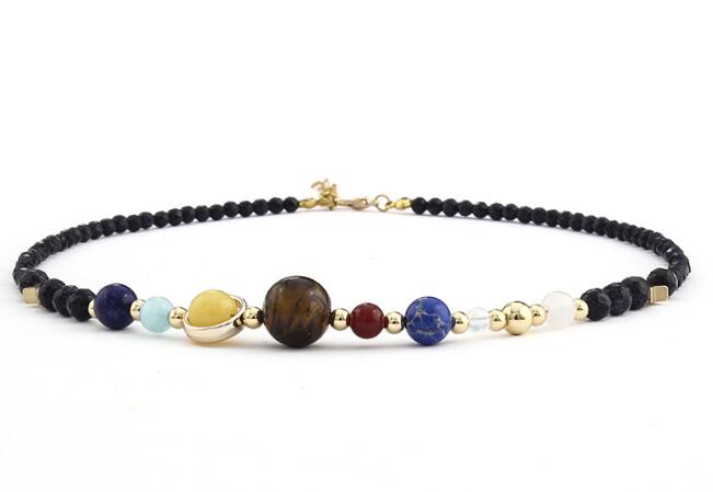 Cosmic Galaxy Solar System Eight Planet Necklaces