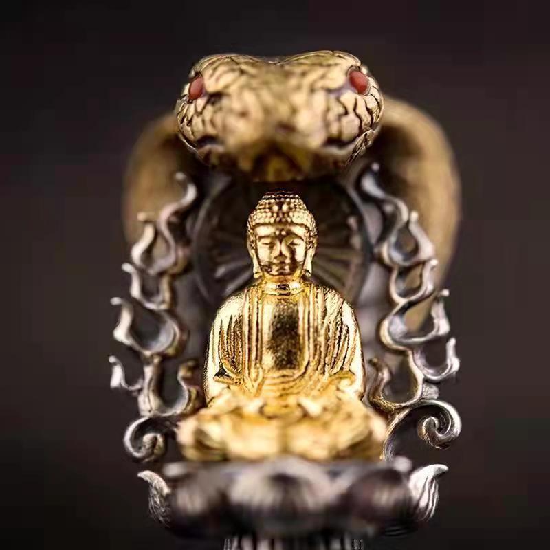 Six-character Mantra Rotating Turquoise Beads Vajra Pendant
