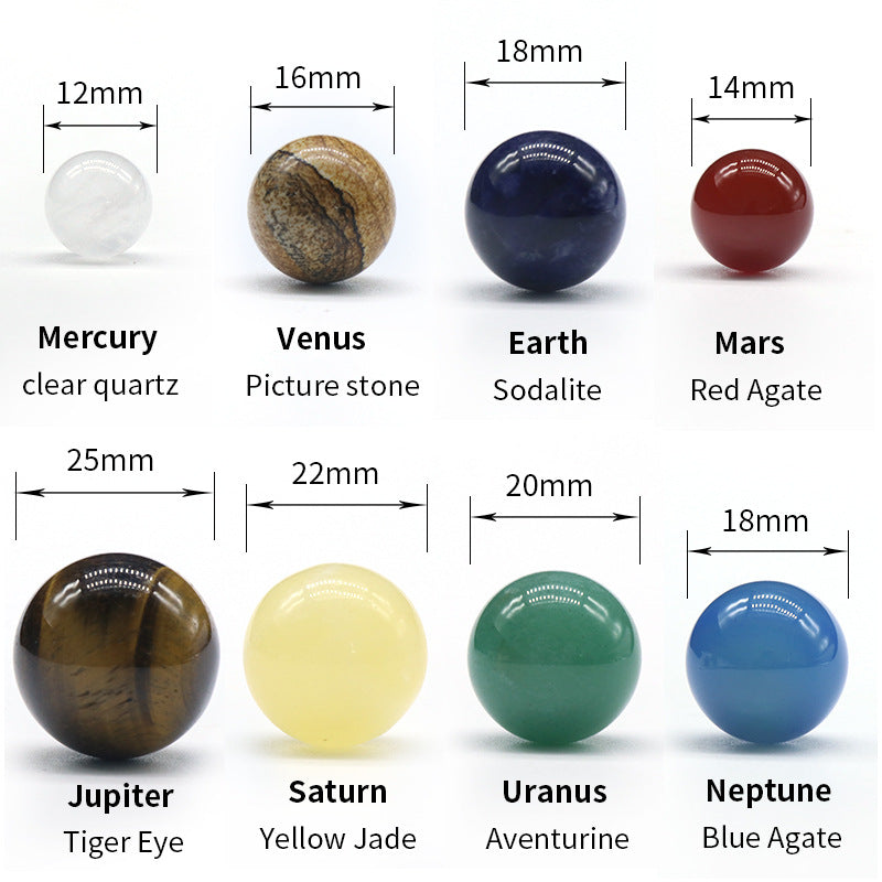 Positive home happiness attraction Natural Stone Eight Planets Stone Set