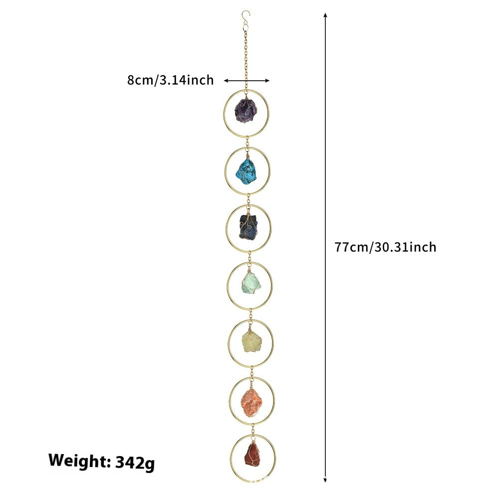 Energy healer Seven Colors Rough Stone Natural Crystal Energy Stone Sun Catcher Wind Chimes