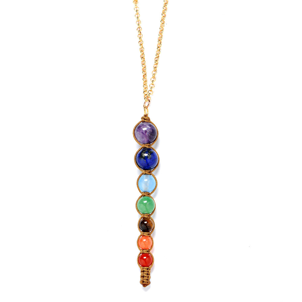 Seven chakra spirit pendulum necklace universal energy
