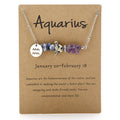 Stone Rough Stone 12 Constellation Gravel Combination Necklace