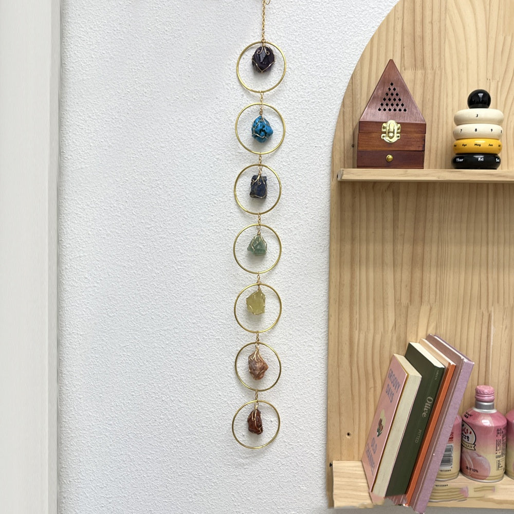 Energy healer Seven Colors Rough Stone Natural Crystal Energy Stone Sun Catcher Wind Chimes