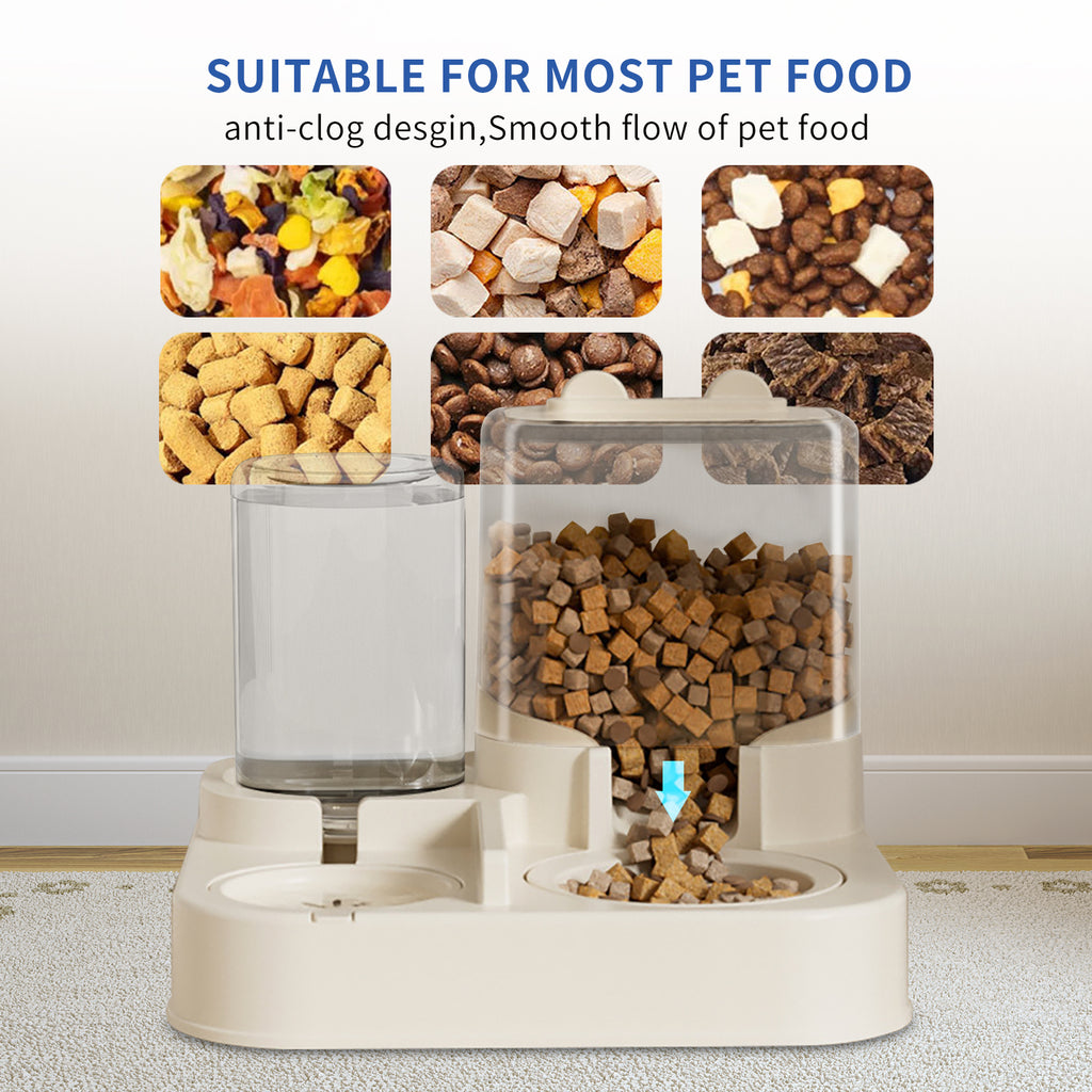 Transparent And Visible Pet Feeding And Drinking Dispenser