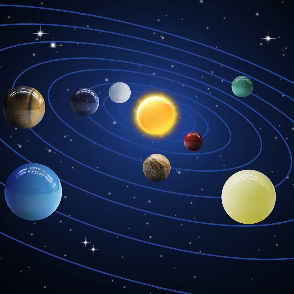 Positive home happiness attraction Natural Stone Eight Planets Stone Set